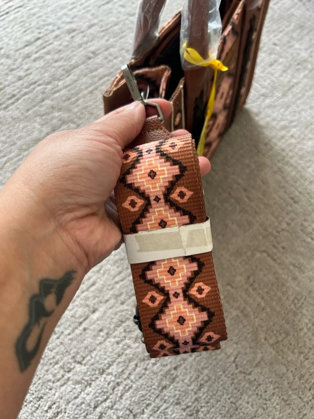 Wrangler Southwestern Canvas Crossbody Satchel - Picture 11 of 16